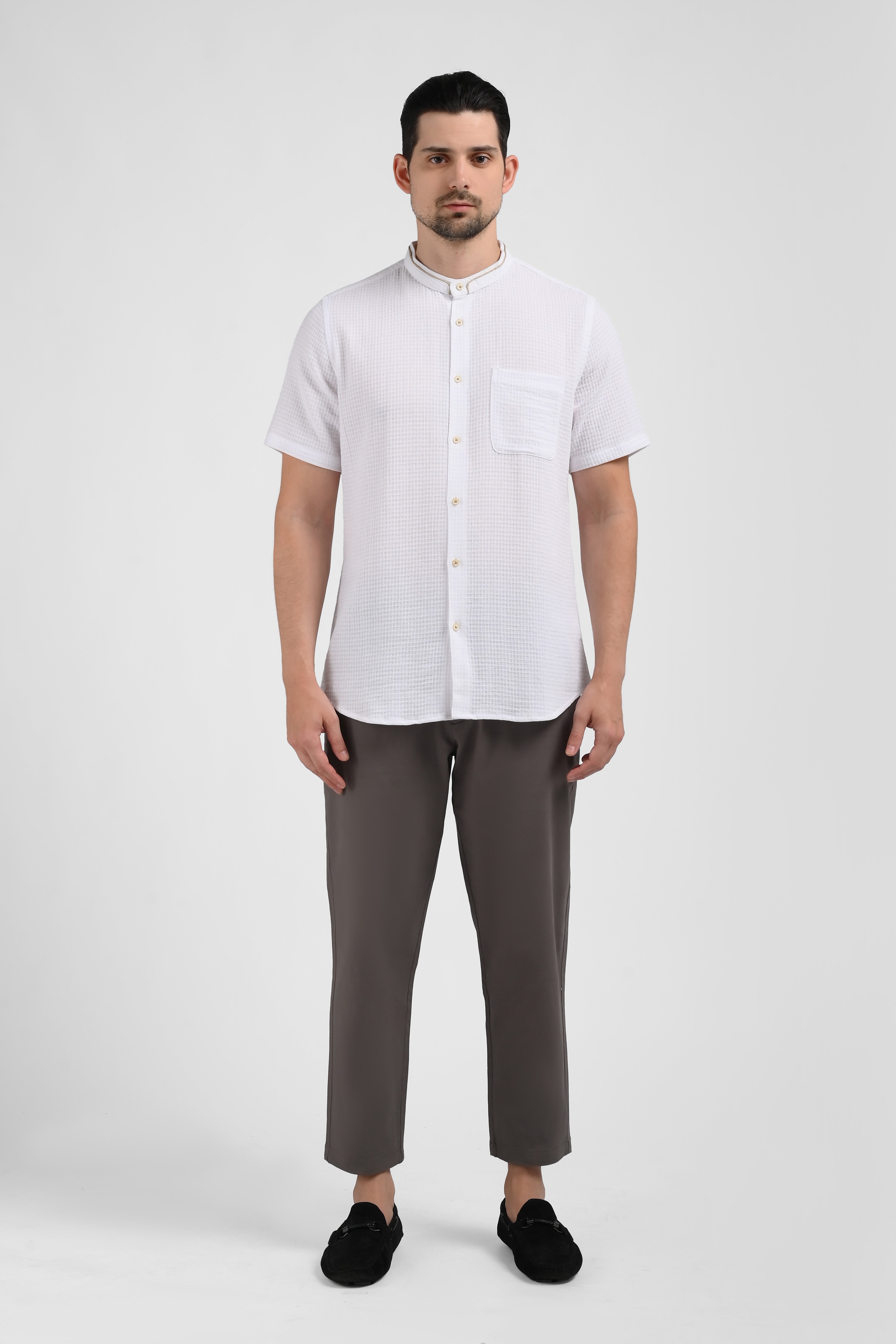 MOC Kemeja Lengan Pendek Pria JUNO-WHITE