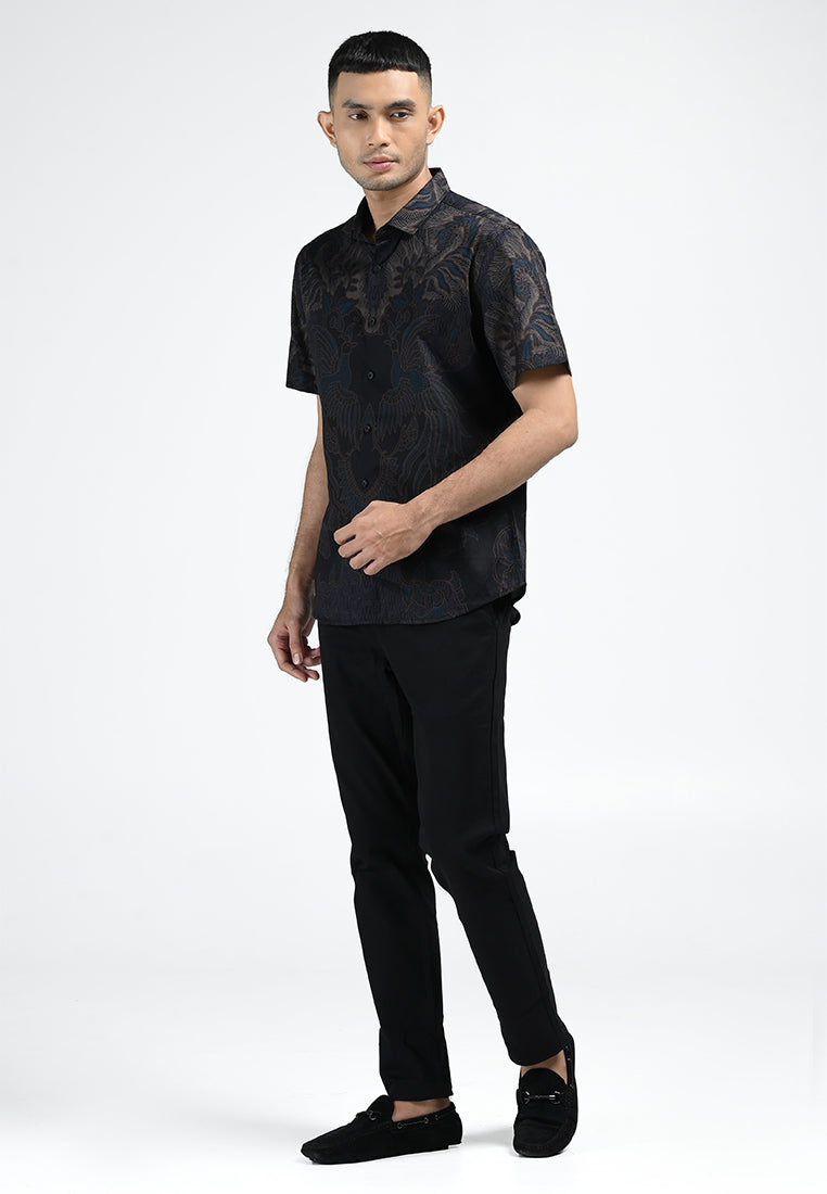 MOC Kemeja Batik Lengan Pendek Pria JAALI-BLACK