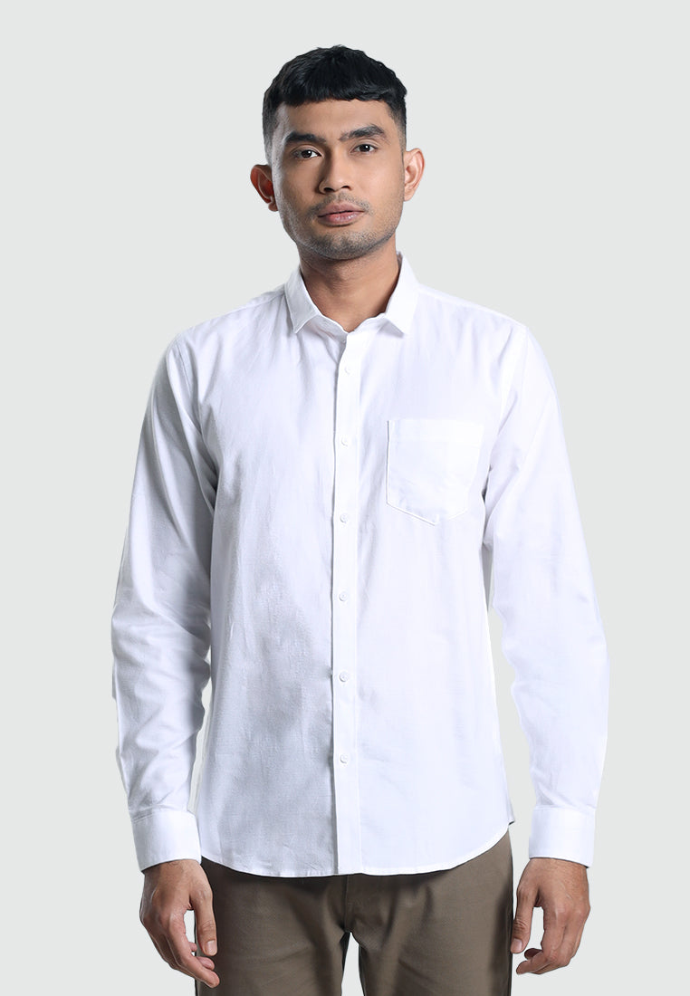 MOC Kemeja Lengan Panjang Pria CASPIAN-WHITE
