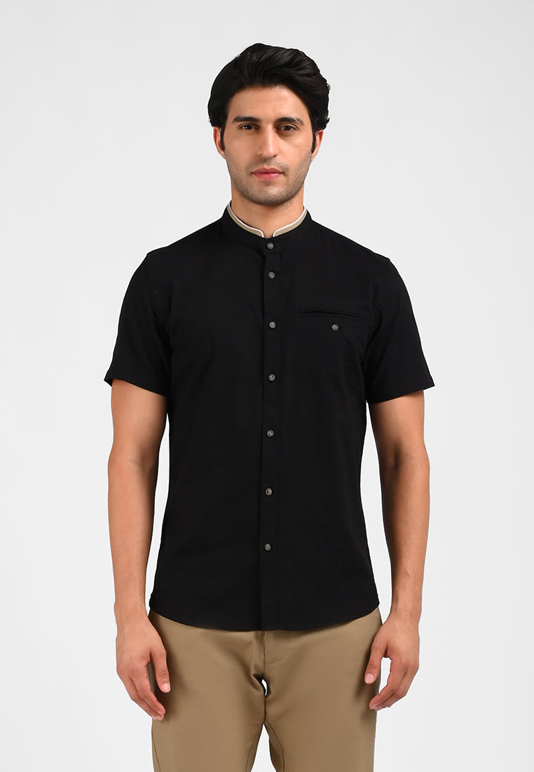 MOC Kemeja Lengan Pendek Pria TAHIRI-BLACK