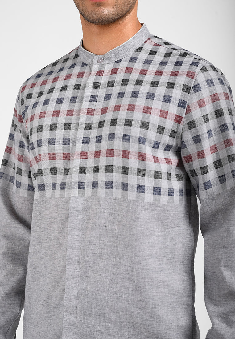 MOC Kemeja Koko Lengan Panjang Pria GASTRO-GREY