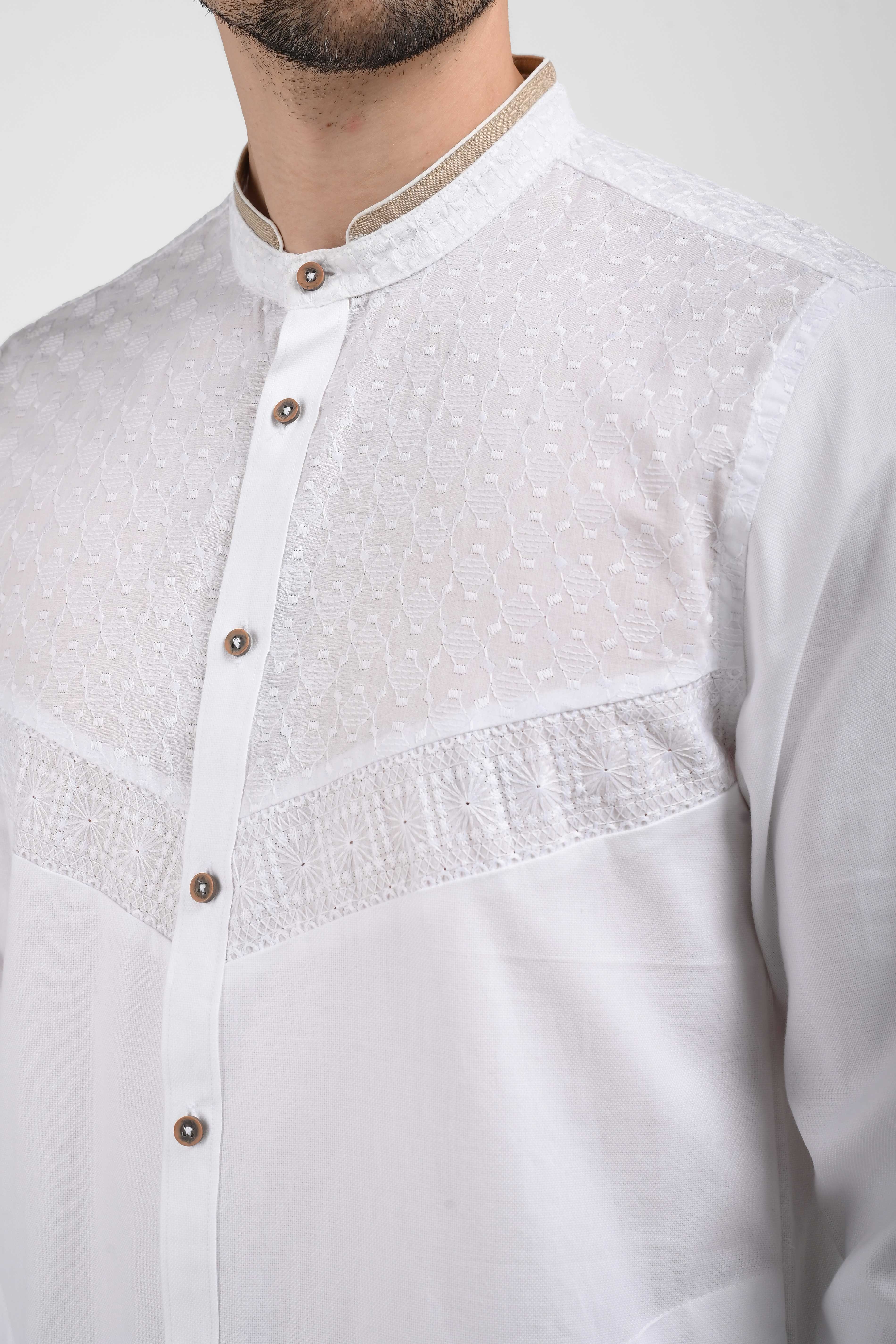 MOC Kemeja Koko Lengan Panjang Pria ORELL-WHITE