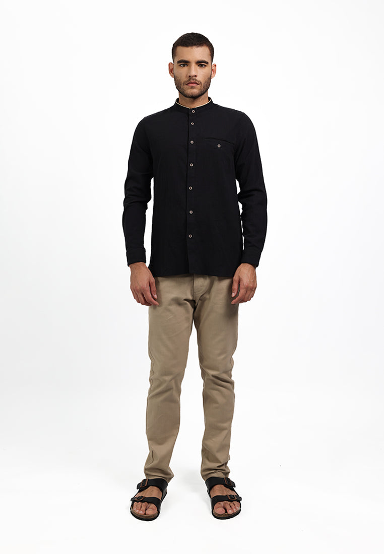 MOC Kemeja Lengan Panjang Pria NURI - BLACK