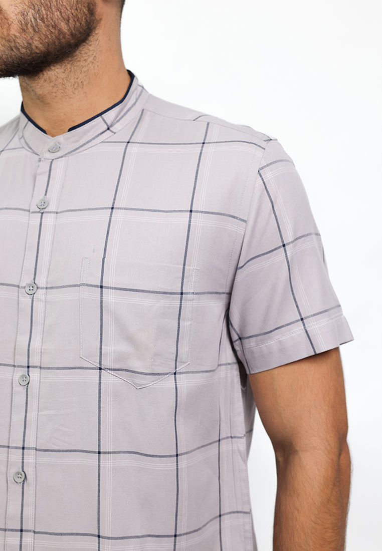 MOC Kemeja Lengan Pendek Pria BAGAS - GREY