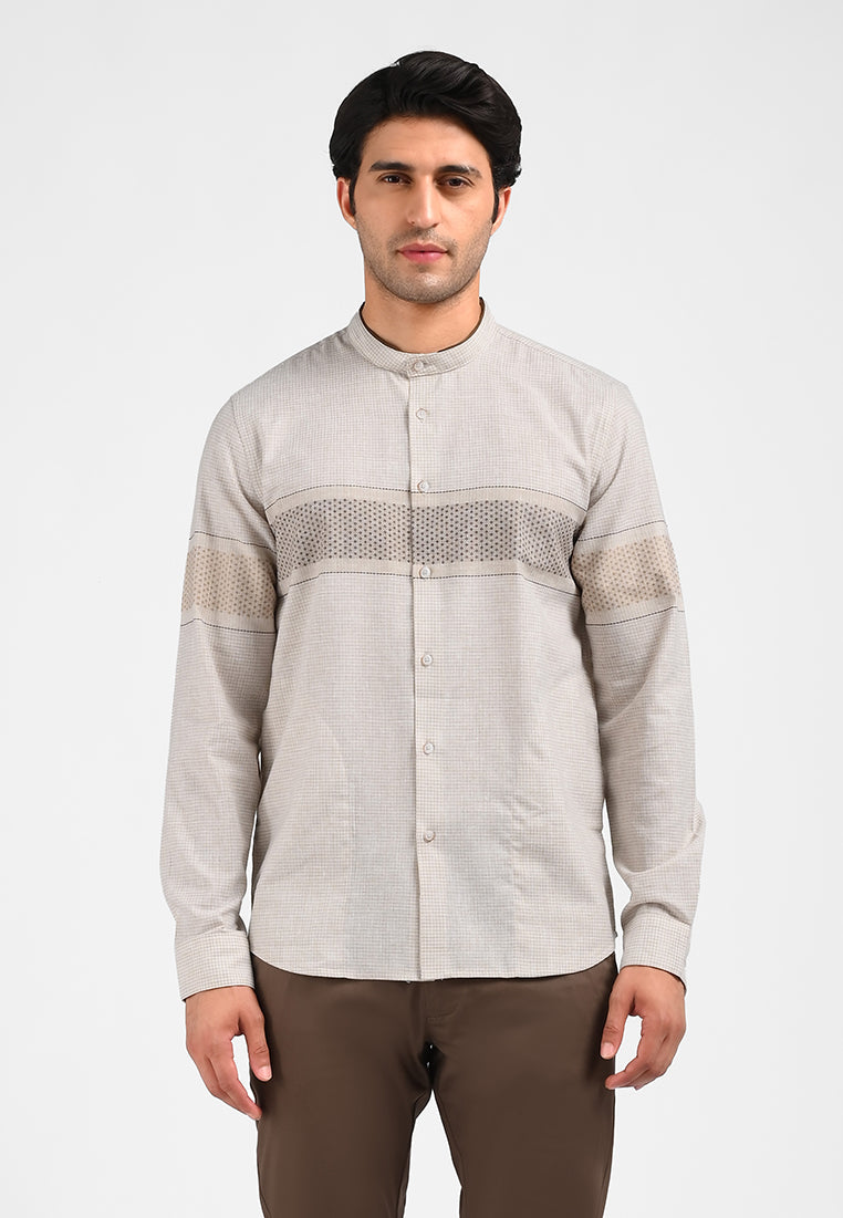 MOC Kemeja Koko Lengan Panjang Pria SUDAN-KHAKI