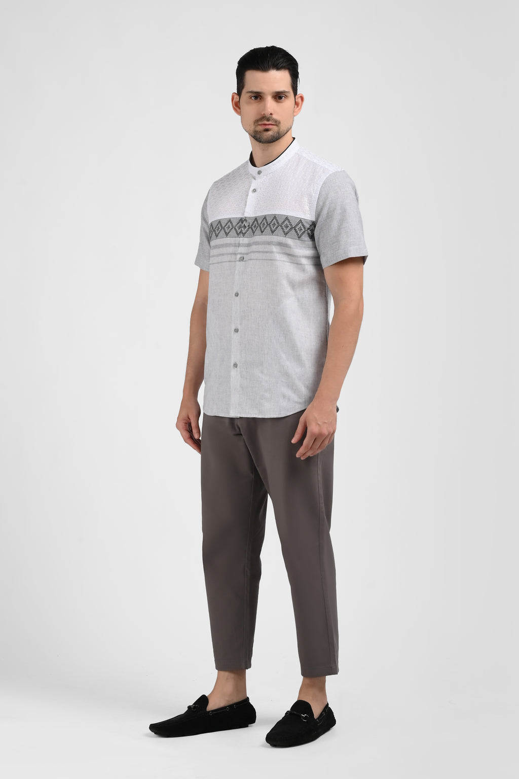 MOC Kemeja Koko Lengan Pendek Pria TRISTAN-GREY