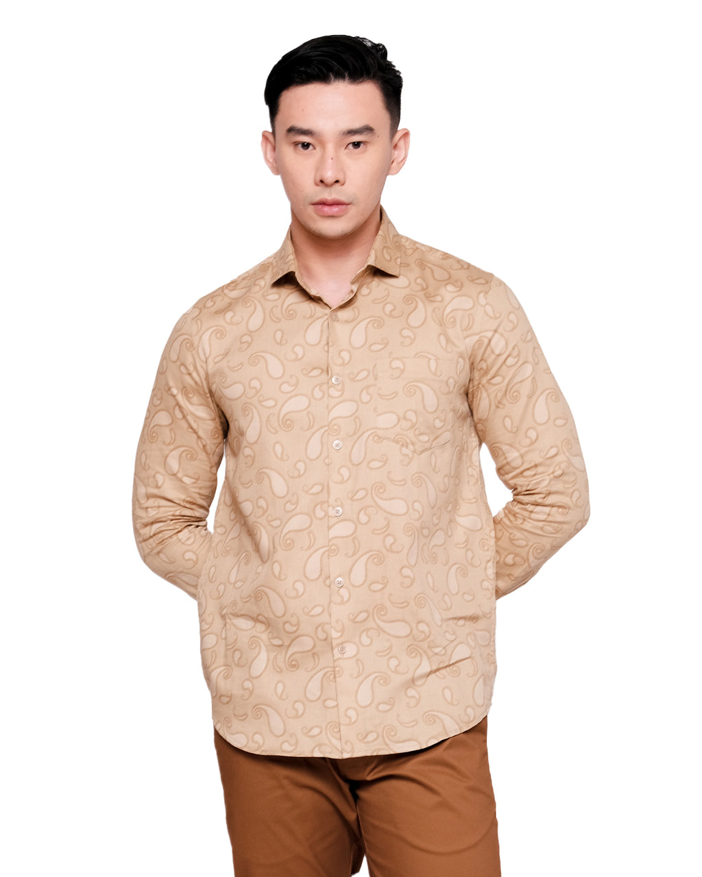 MOC Kemeja Lengan Panjang Pria THECOOL-BEIGE