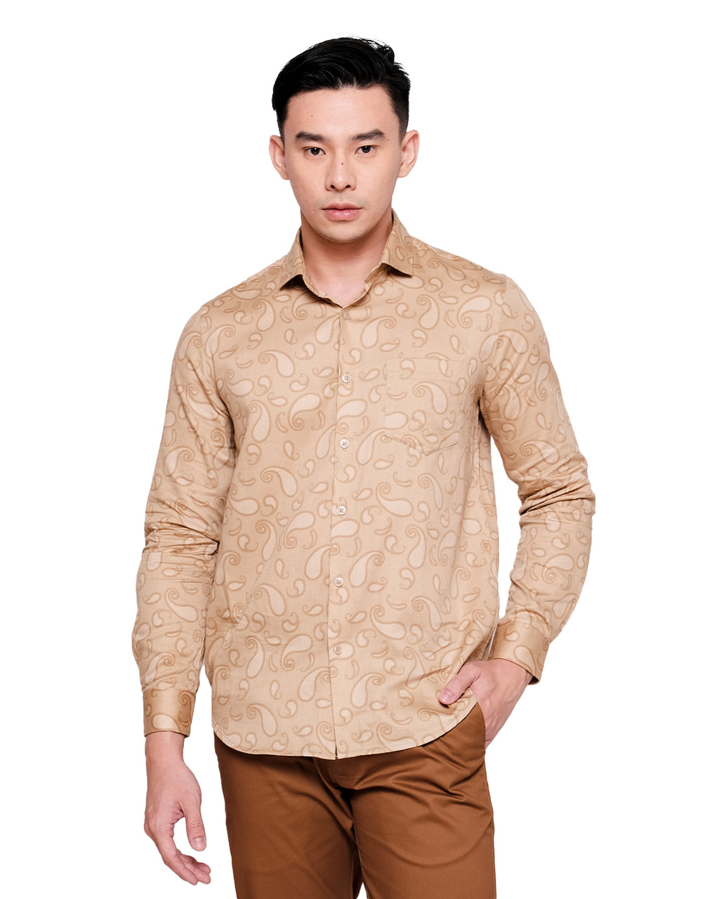 MOC Kemeja Lengan Panjang Pria THECOOL-BEIGE