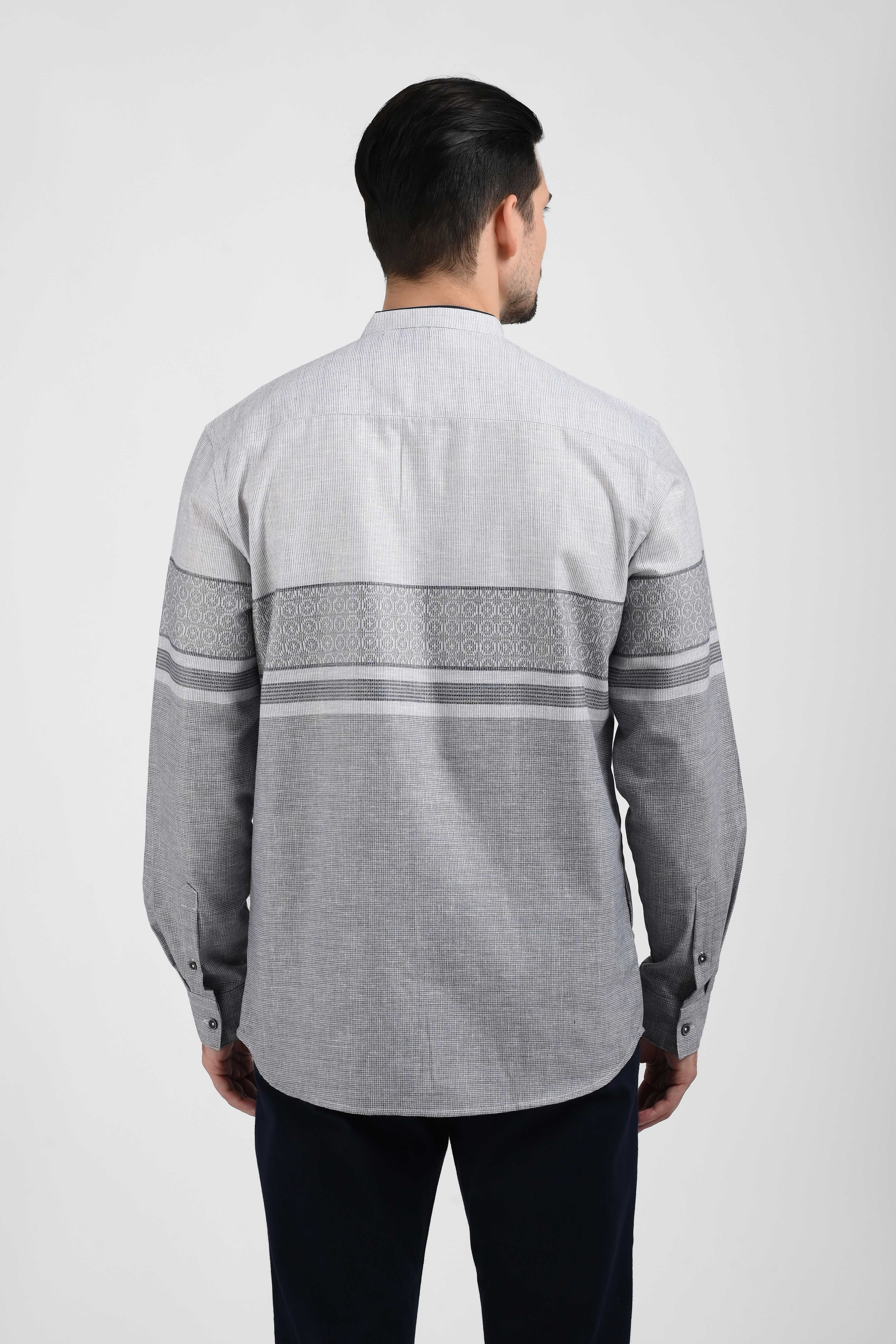 MOC Kemeja Koko Lengan Panjang Pria AZKHA-GREY