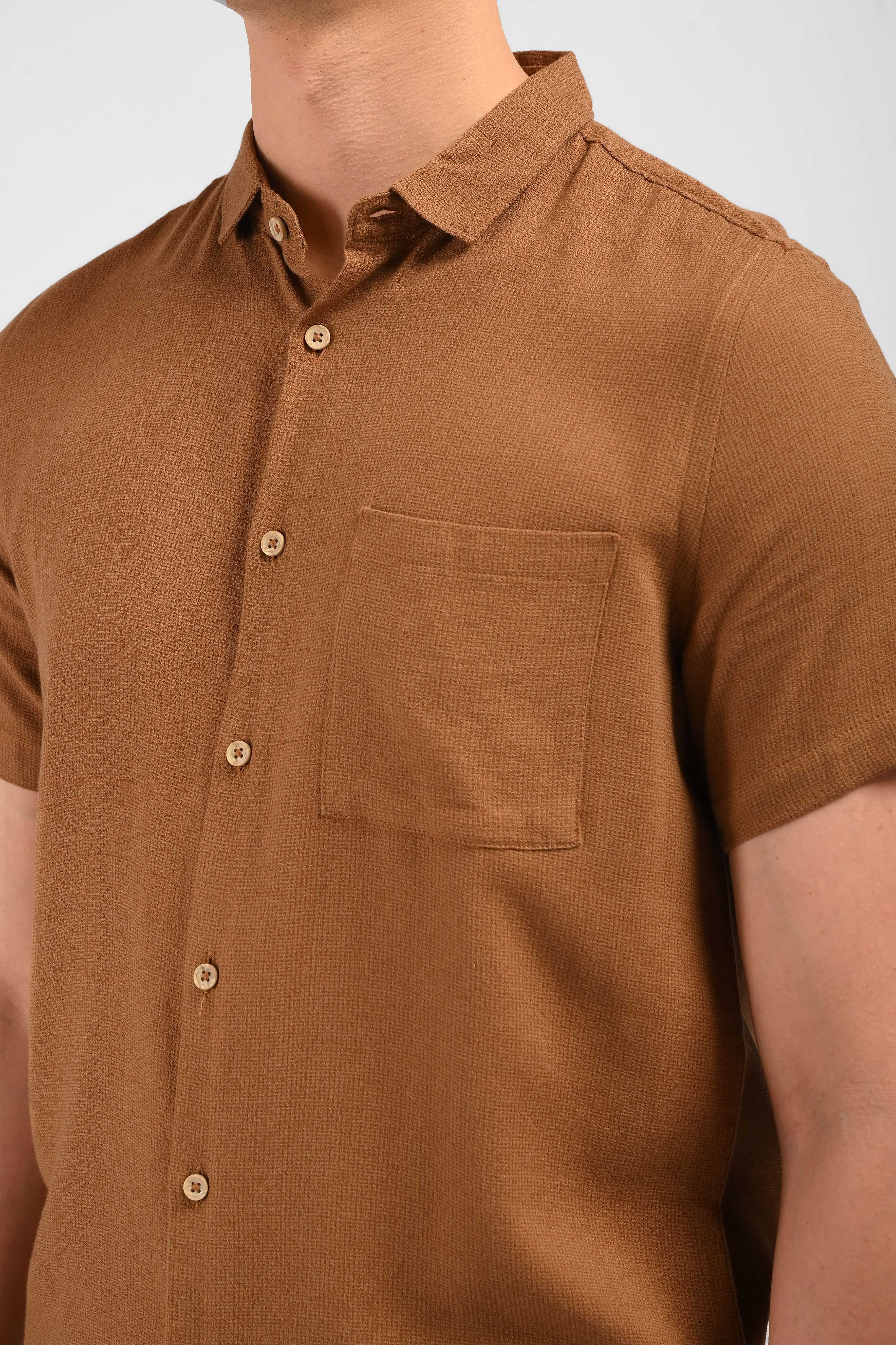 MOC Kemeja Lengan Pendek Pria KNOXY-BROWN
