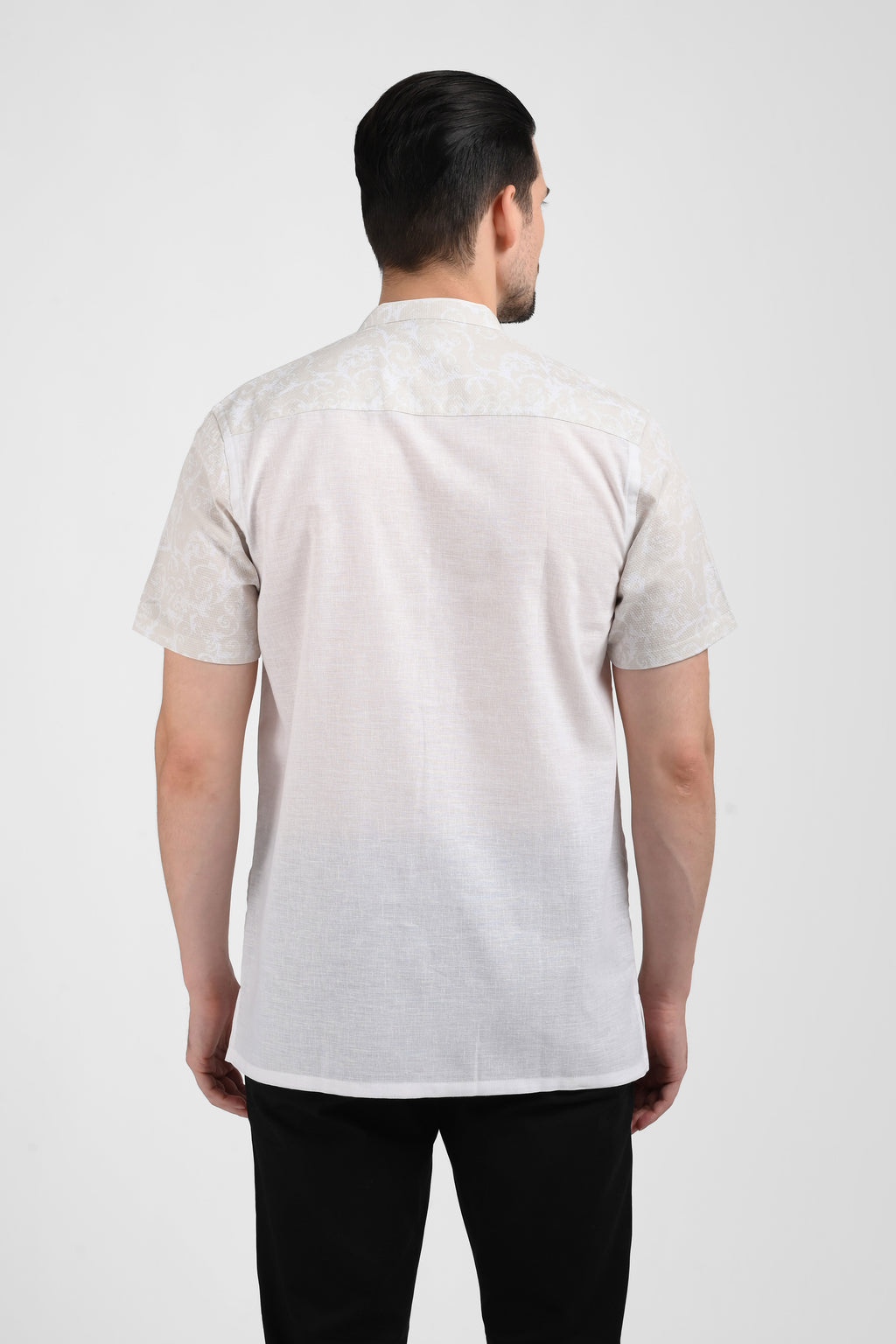 MOC Kemeja Koko Lengan Pendek Pria FOLHA-WHITE