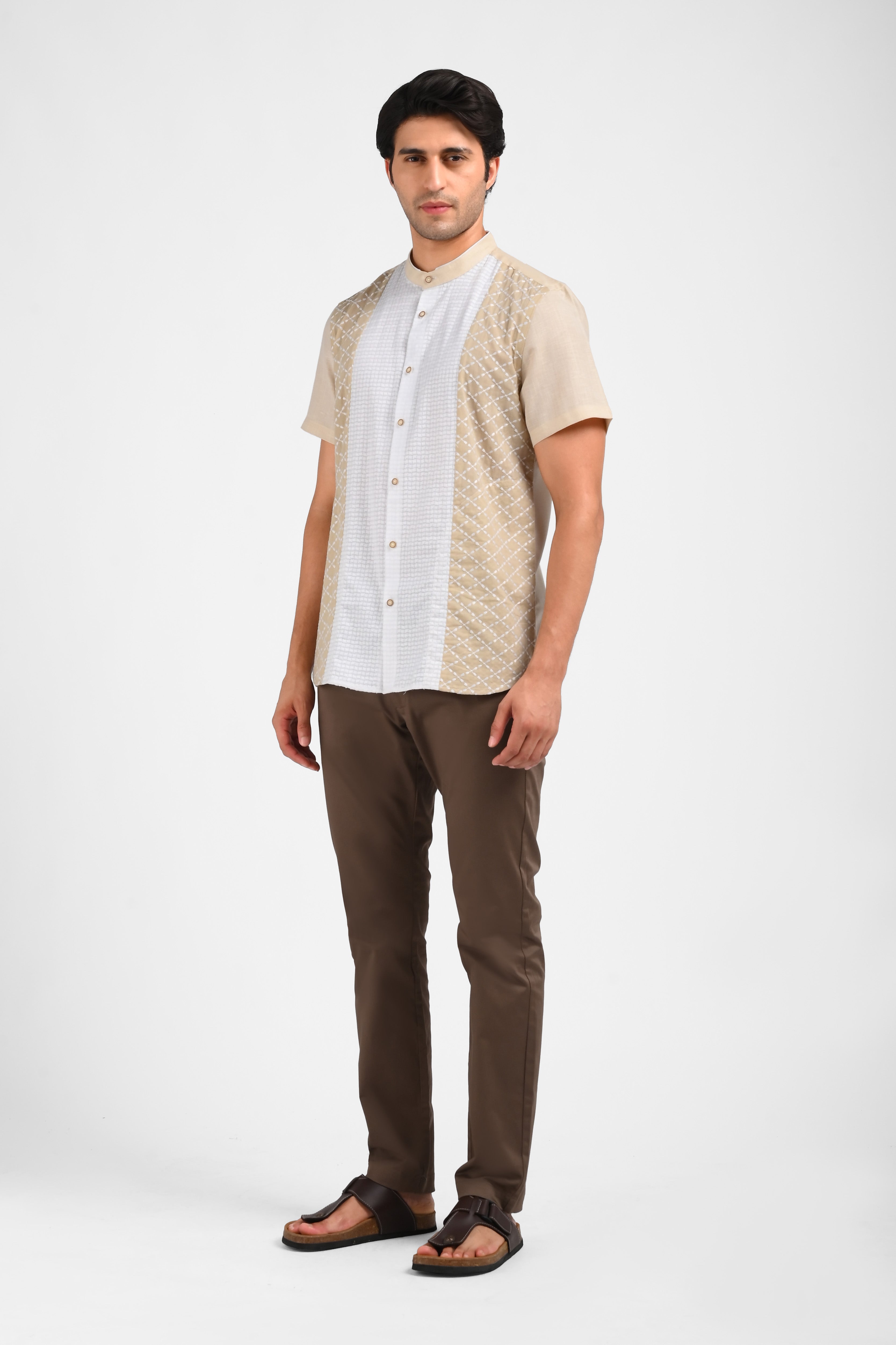 MOC Kemeja Koko Lengan Pendek Pria DARIUS-KHAKI