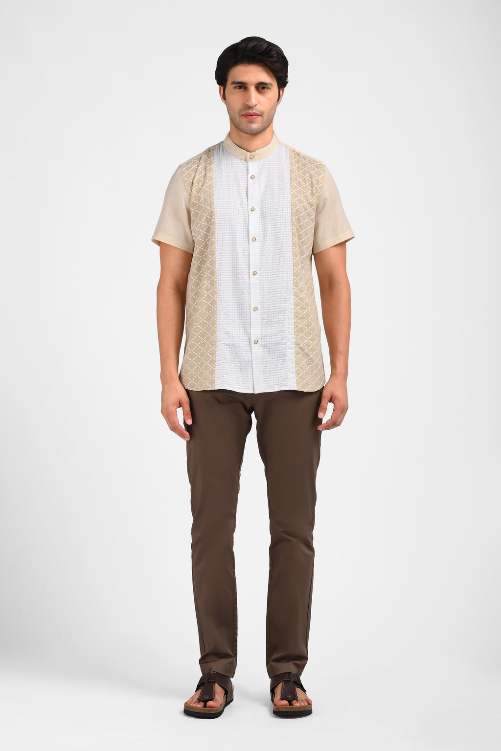 MOC Kemeja Koko Lengan Pendek Pria DARIUS-KHAKI