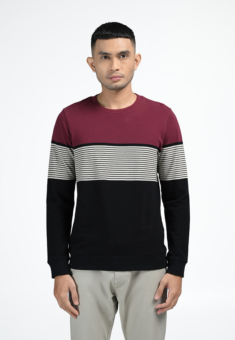MOC Sweatshirt Lengan Panjang Pria HOLLIS-MAROON