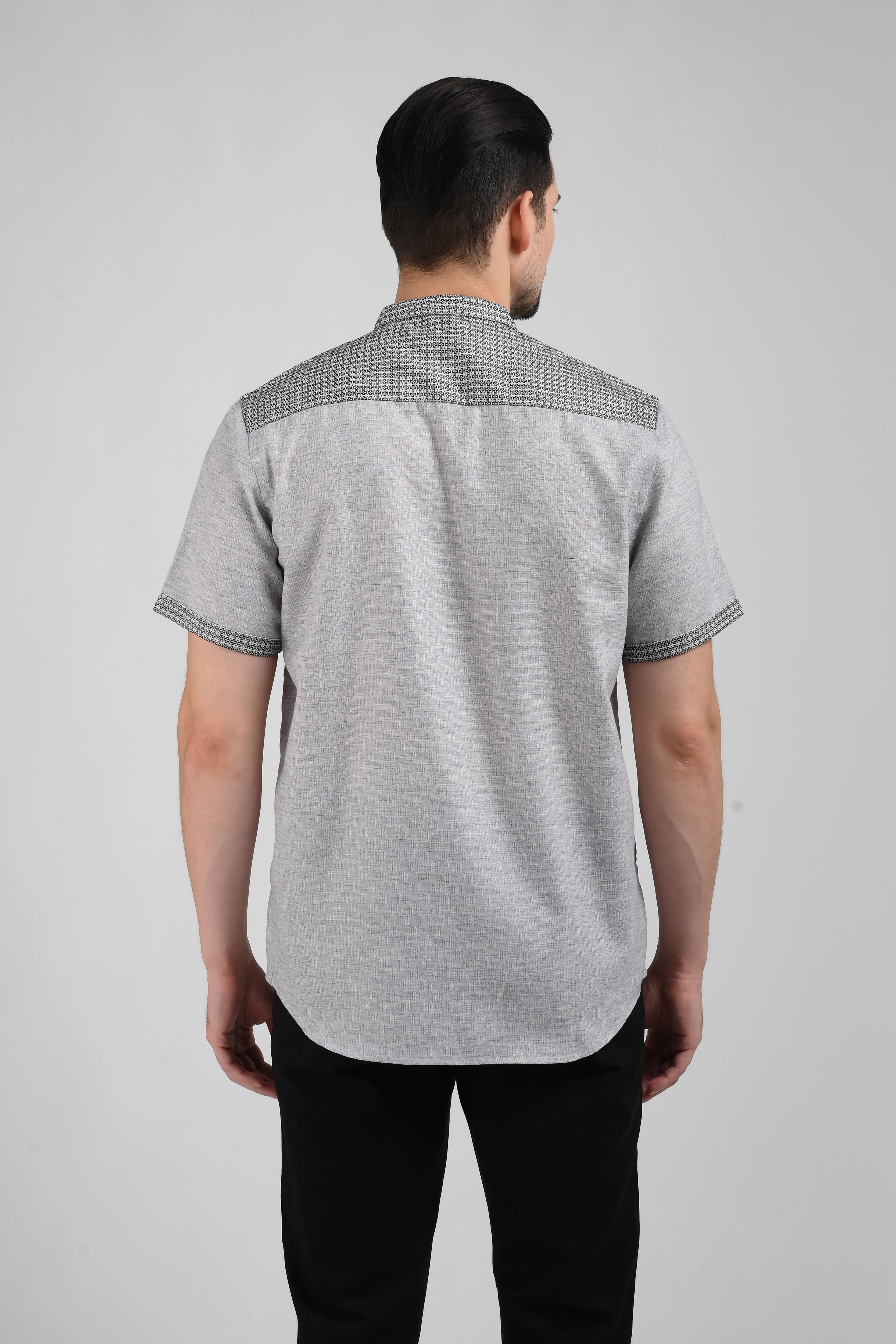 MOC Kemeja Koko Lengan Panjang Pria LUTHO-GREY