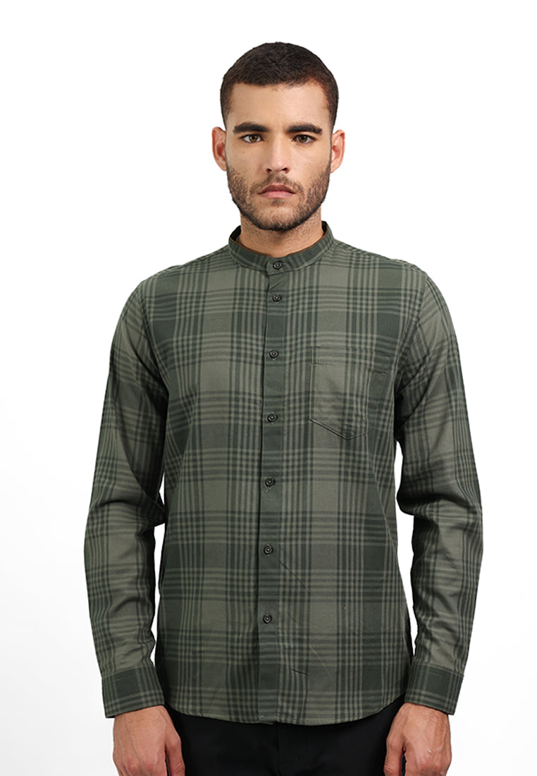 MOC Kemeja Lengan Panjang Pria Slim Fit ELTON - OLIVE