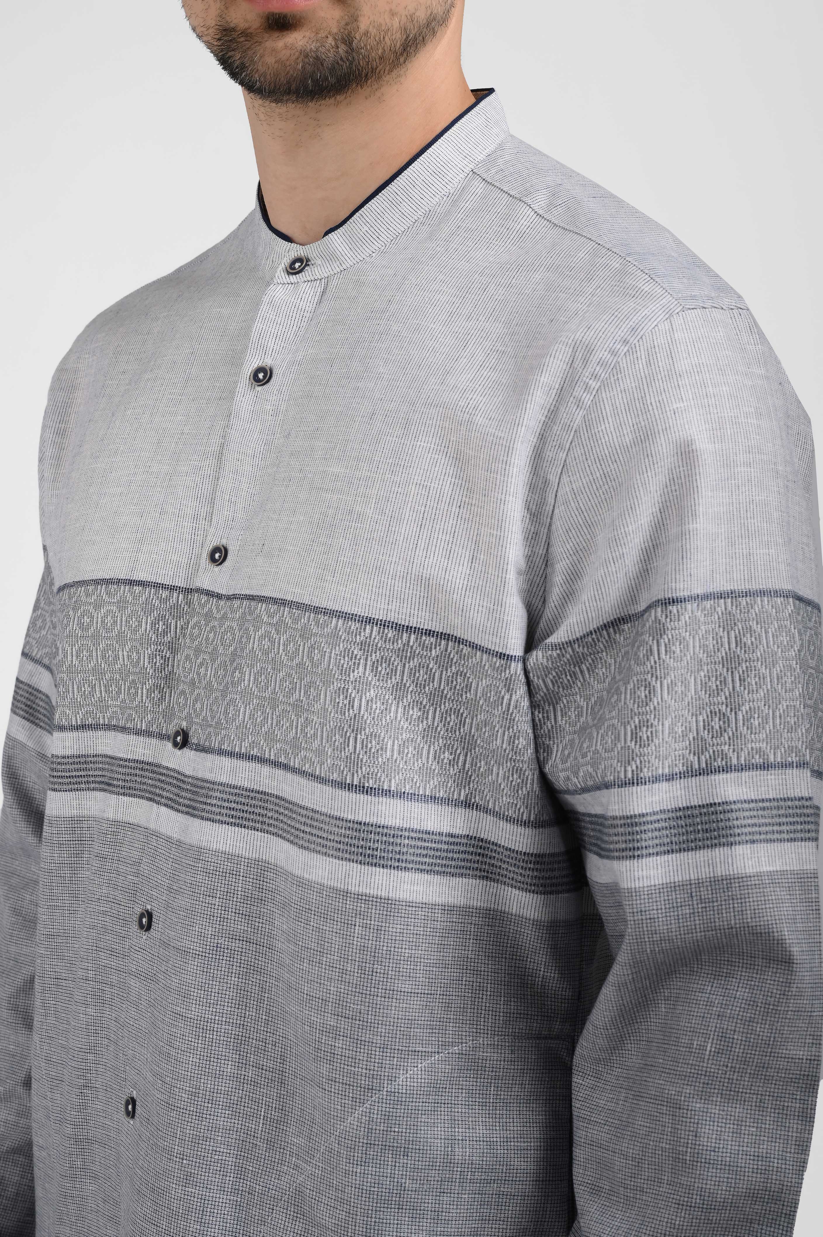 MOC Kemeja Koko Lengan Panjang Pria AZKHA-GREY