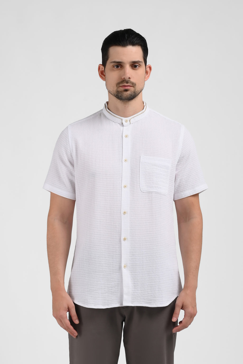 MOC Kemeja Lengan Pendek Pria JUNO-WHITE