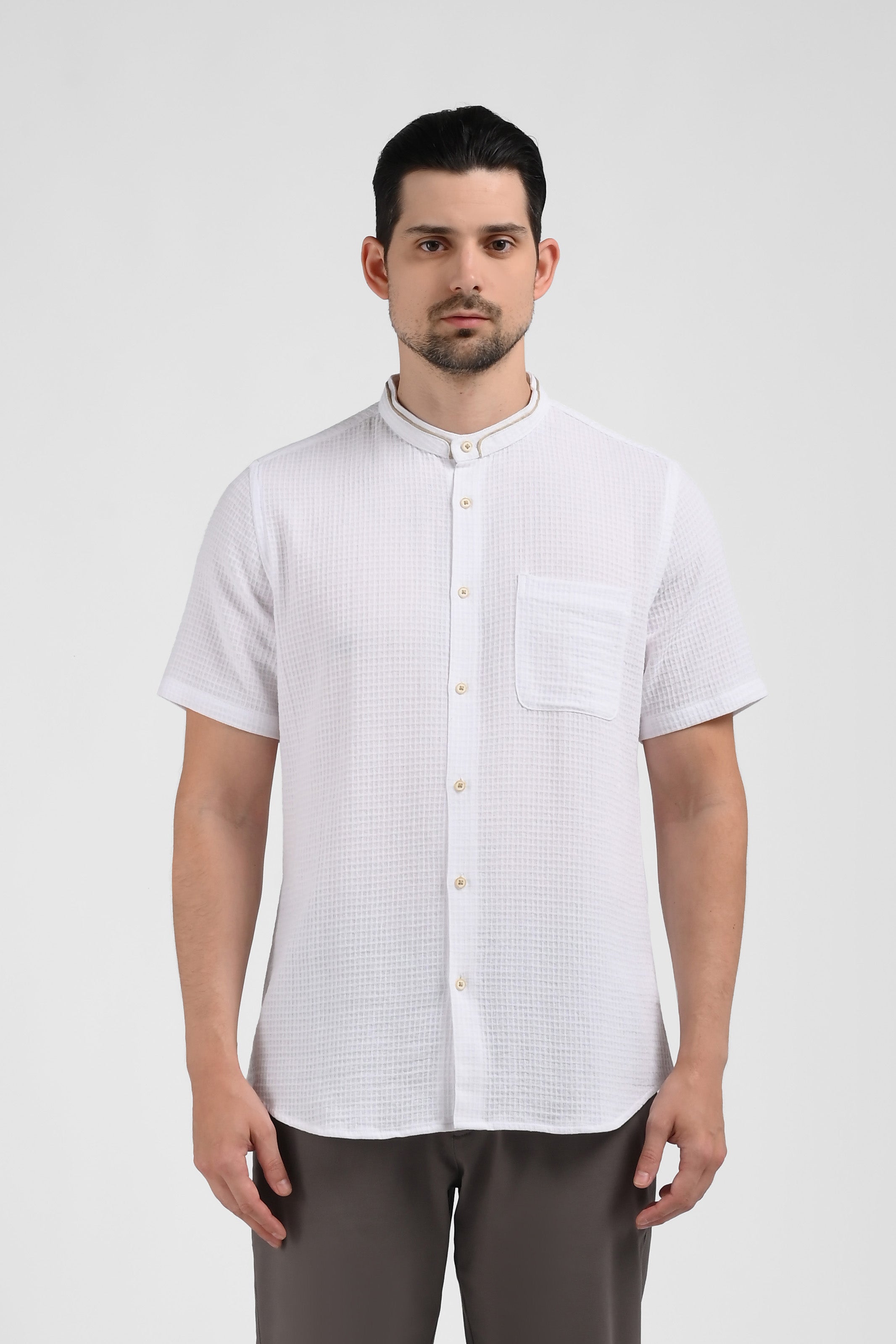 MOC Kemeja Lengan Pendek Pria JUNO-WHITE