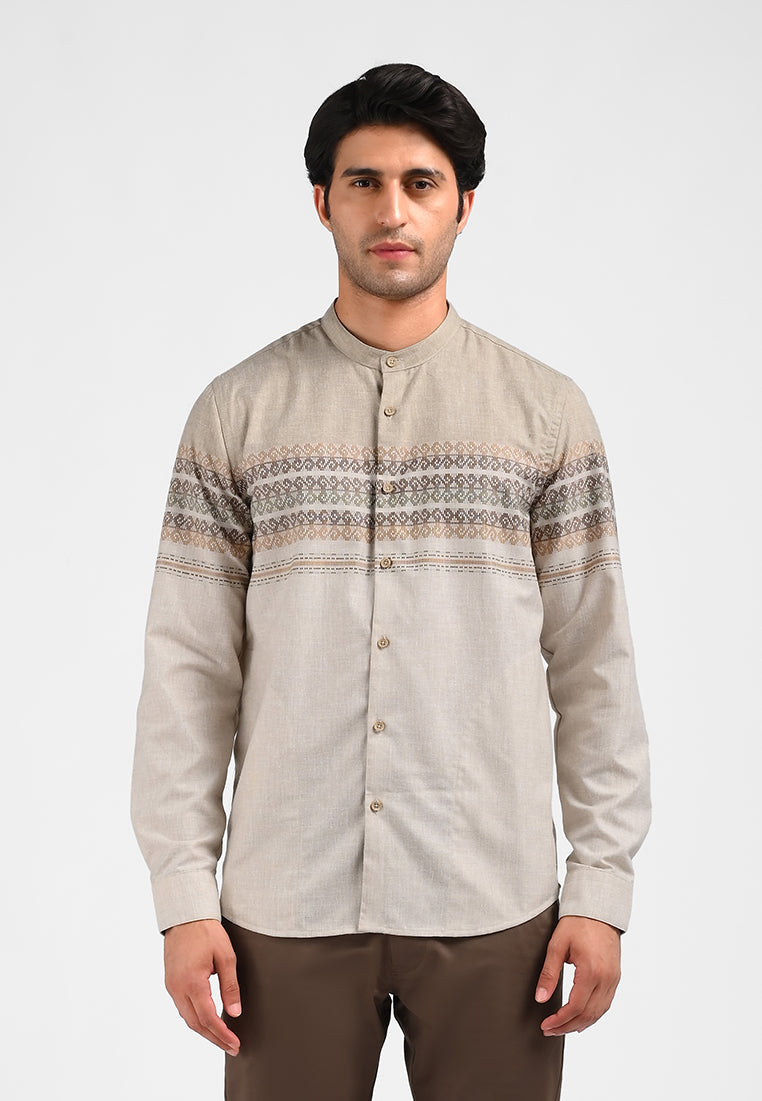 MOC Kemeja Koko Lengan Panjang Pria MUNK-KHAKI