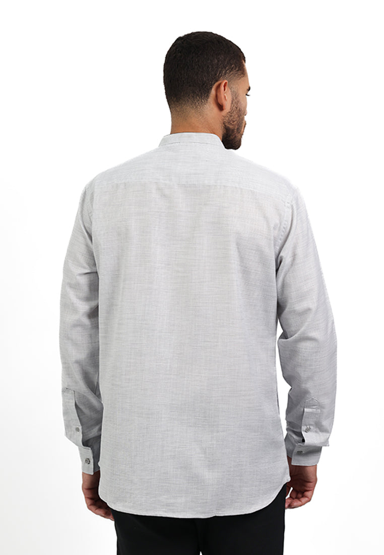 MOC Kemeja Koko Lengan Panjang ROMAN - GREY