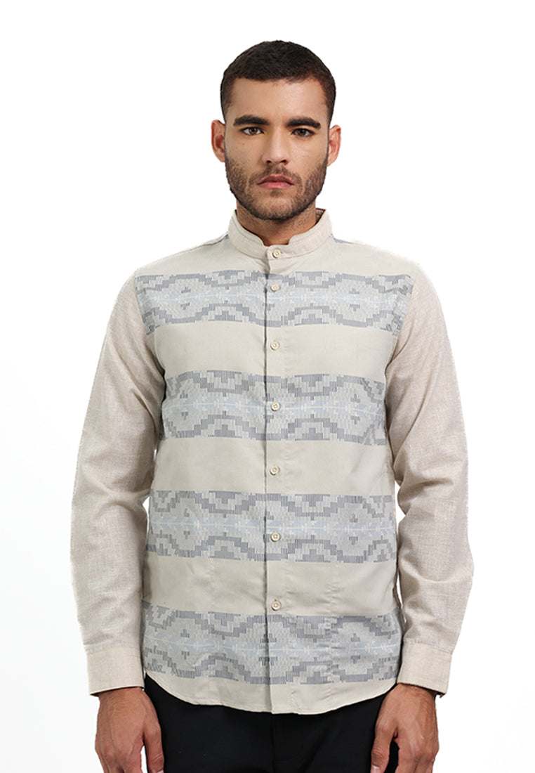 MOC Kemeja Koko Lengan Panjang Pria MIHRAN - KHAKI