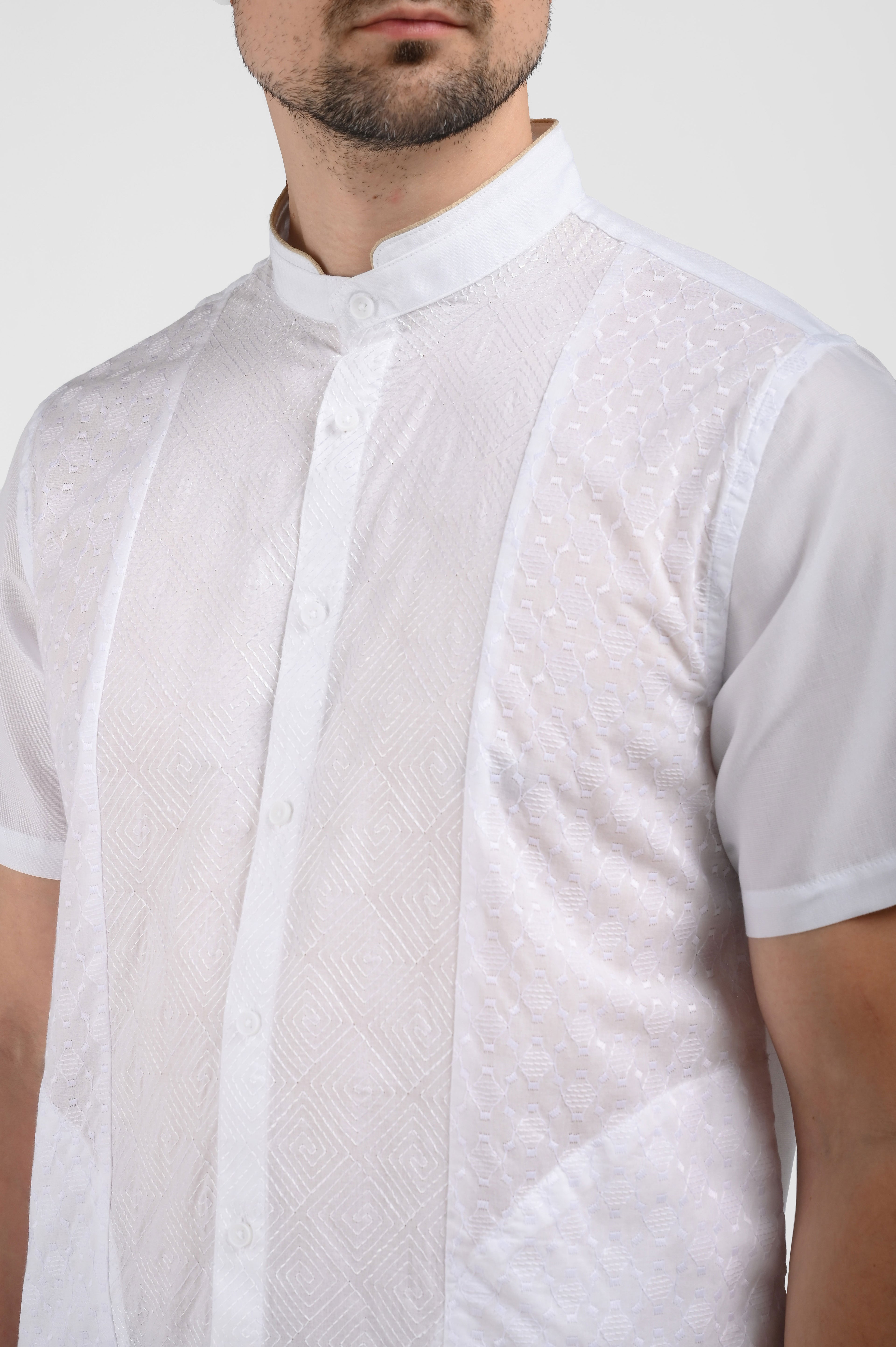 MOC Kemeja Koko Lengan Pendek Pria CAIRO-WHITE