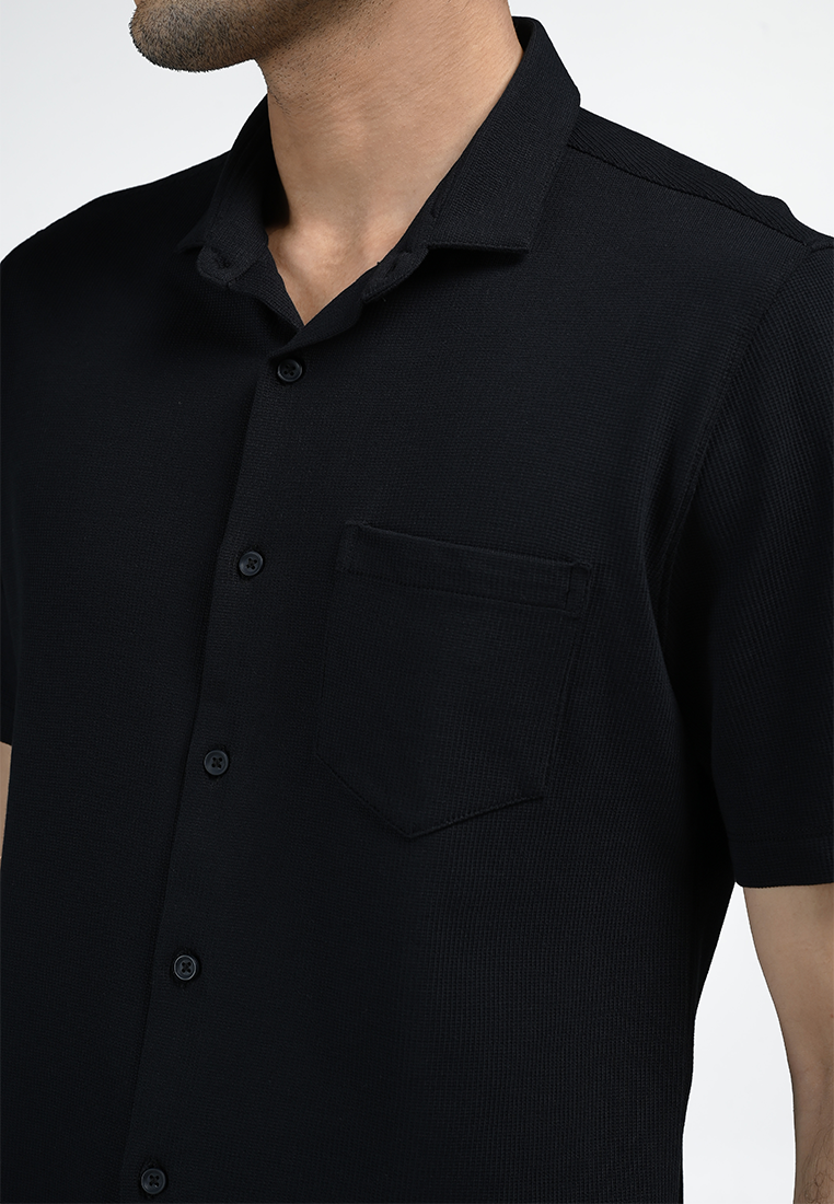 MOC Kemeja Lengan Pendek Pria BASLOW-BLACK