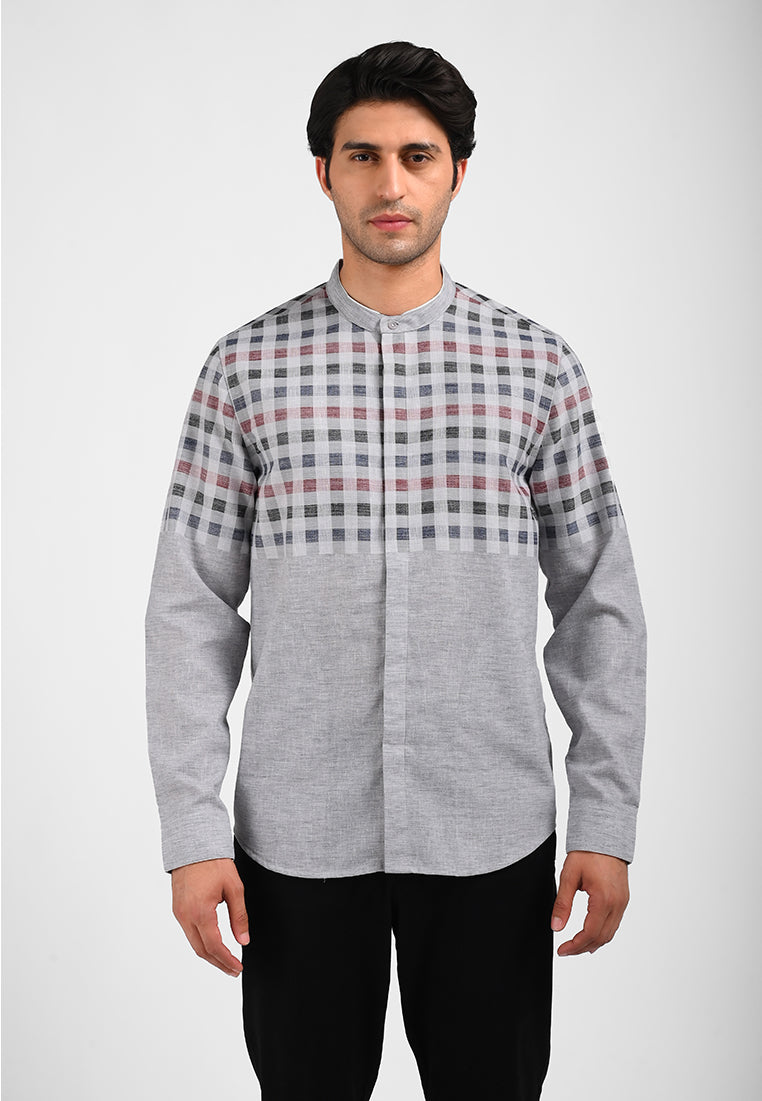 MOC Kemeja Koko Lengan Panjang Pria GASTRO-GREY