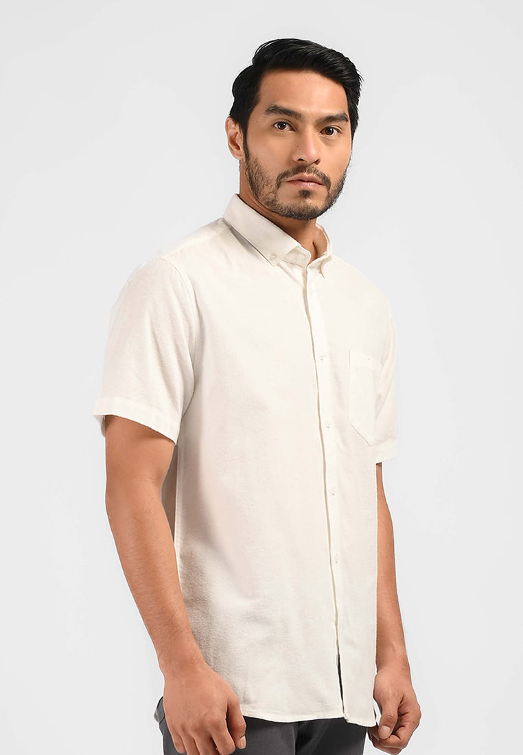 MOC Kemeja Lengan Pendek Pria MALVOY-WHITE
