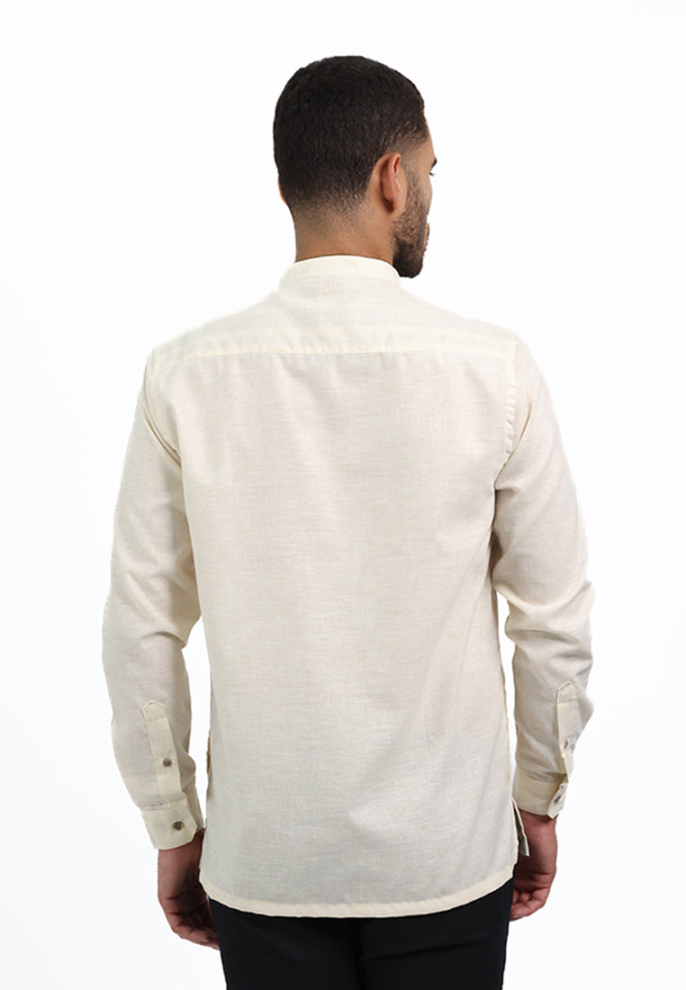 MOC Kemeja Koko Lengan Panjang Pria SERGE - KHAKI