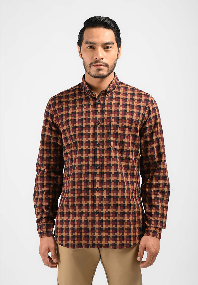 MOC Kemeja Lengan Panjang Pria AARON-MAROON