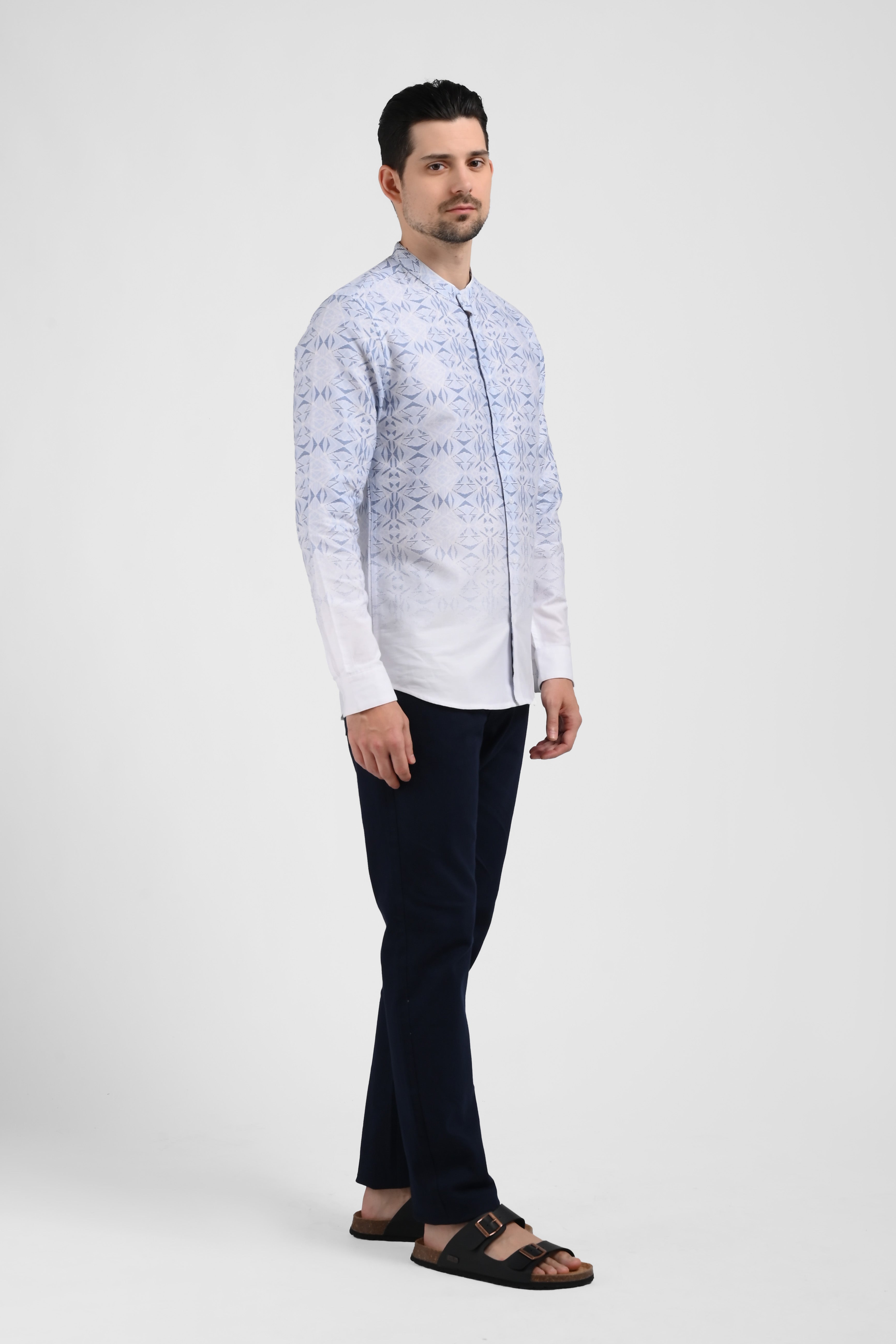 MOC Kemeja Lengan Panjang Pria DANURA-BLUE
