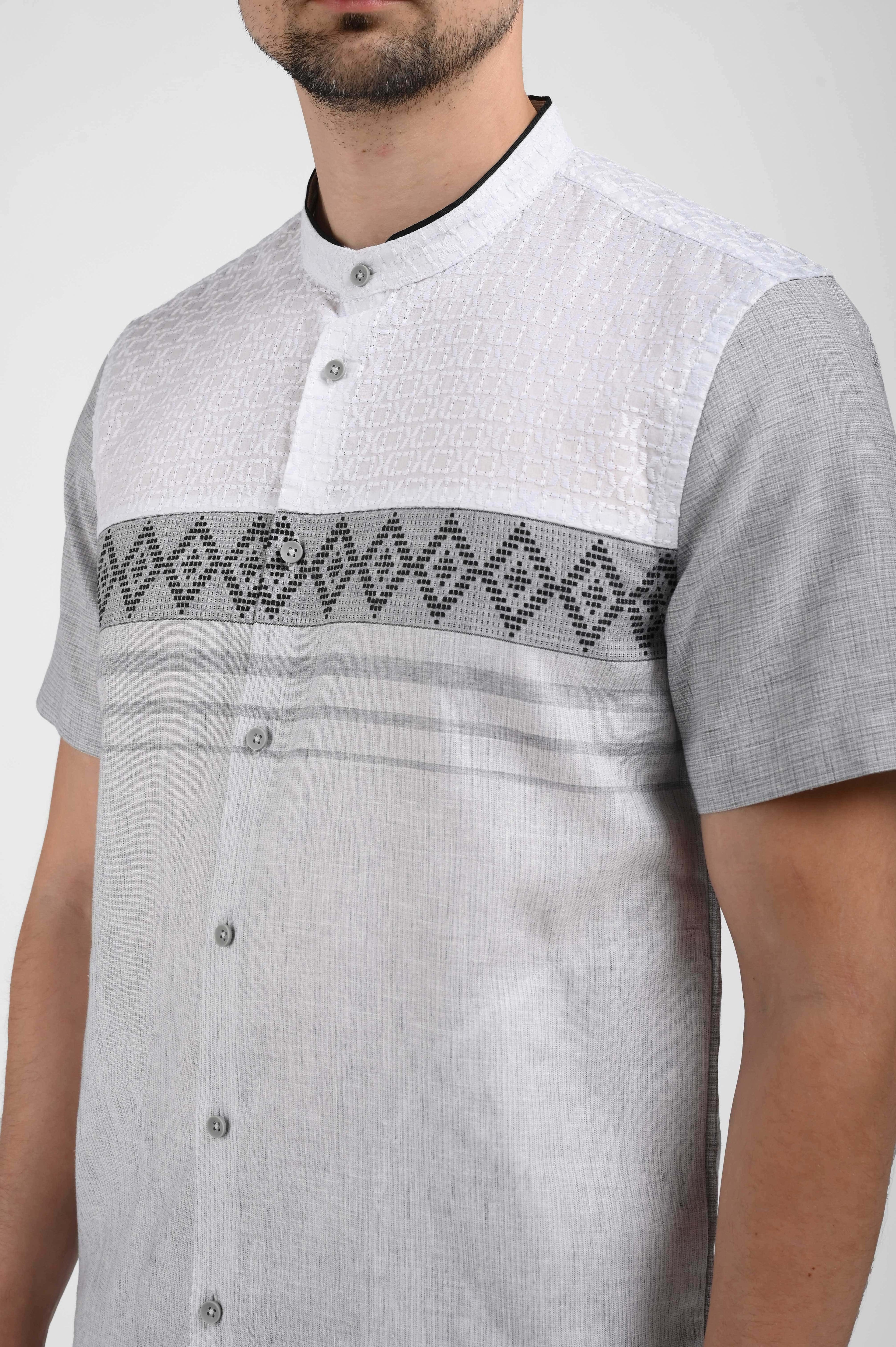 MOC Kemeja Koko Lengan Pendek Pria TRISTAN-GREY