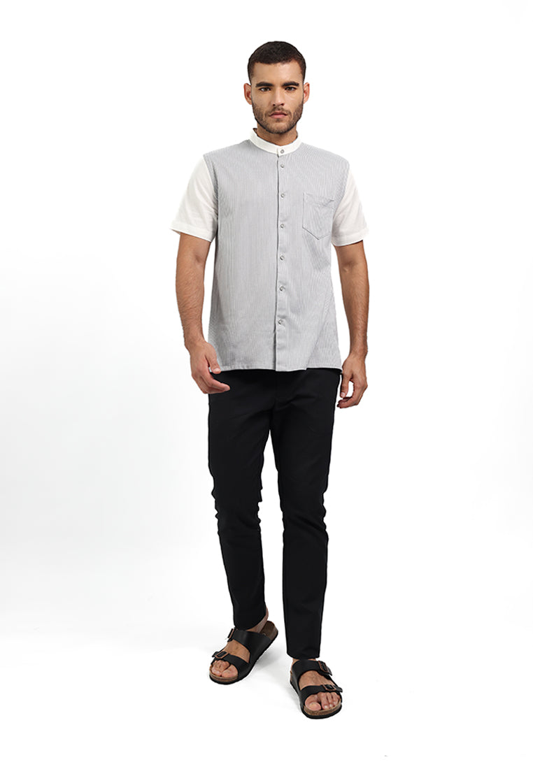 MOC Kemeja Lengan Pendek Pria TSABIT - WHITE