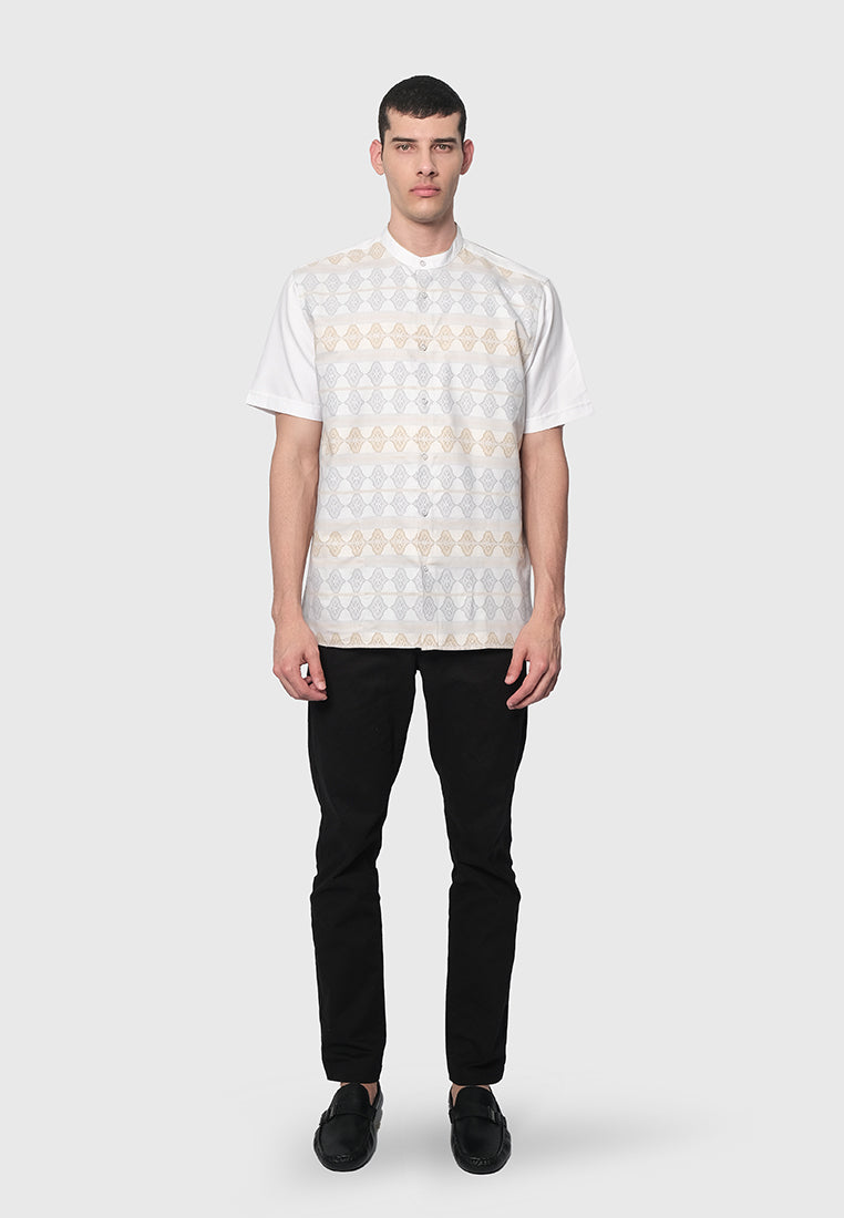 MOC Kemeja Koko Lengan Pendek Pria NOAH-WHITE