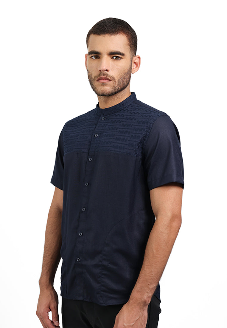 MOC Kemeja Koko Lengan Pendek Pria KARIM - NAVY