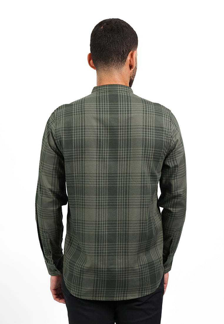 MOC Kemeja Lengan Panjang Pria Slim Fit ELTON - OLIVE