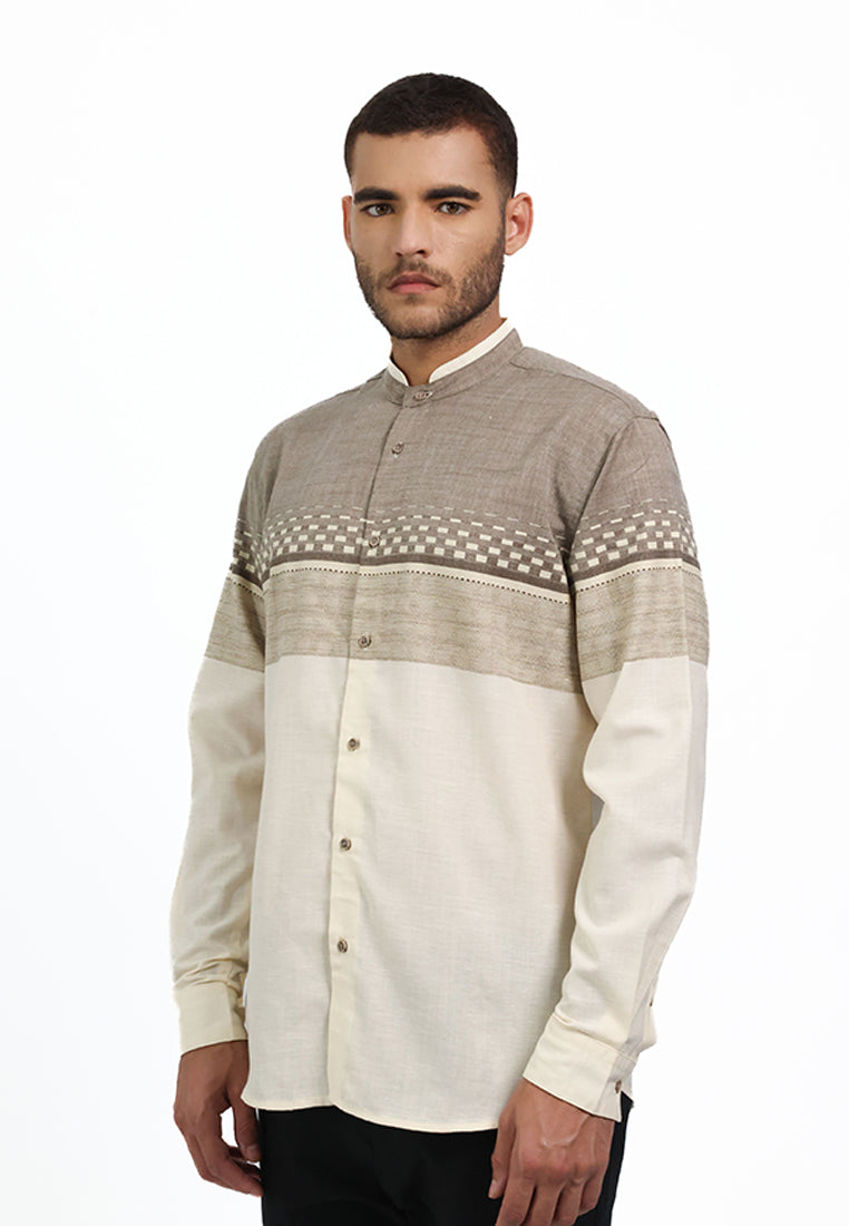 MOC Kemeja Koko Lengan Panjang Pria OSKAR - KHAKI