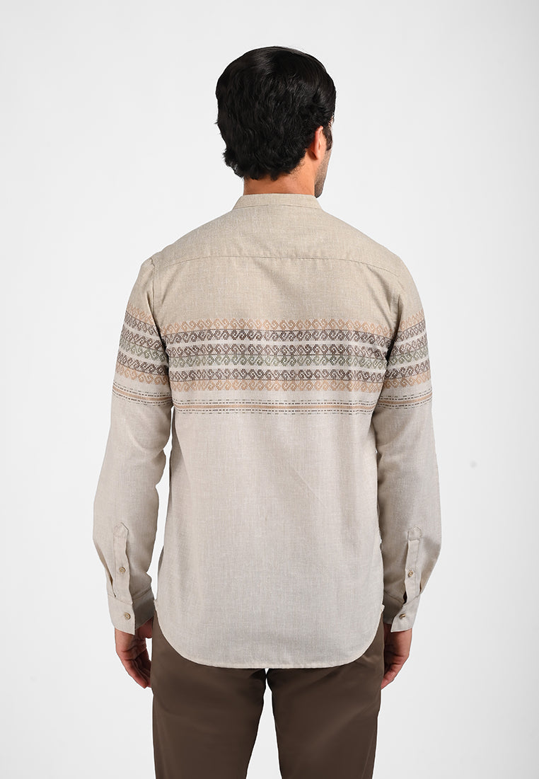 MOC Kemeja Koko Lengan Panjang Pria MUNK-KHAKI