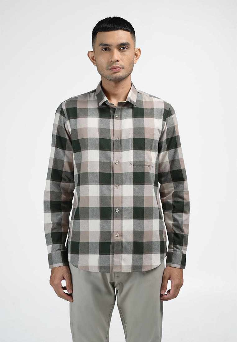 MOC Kemeja Lengan Panjang Pria VITRAL-GREEN