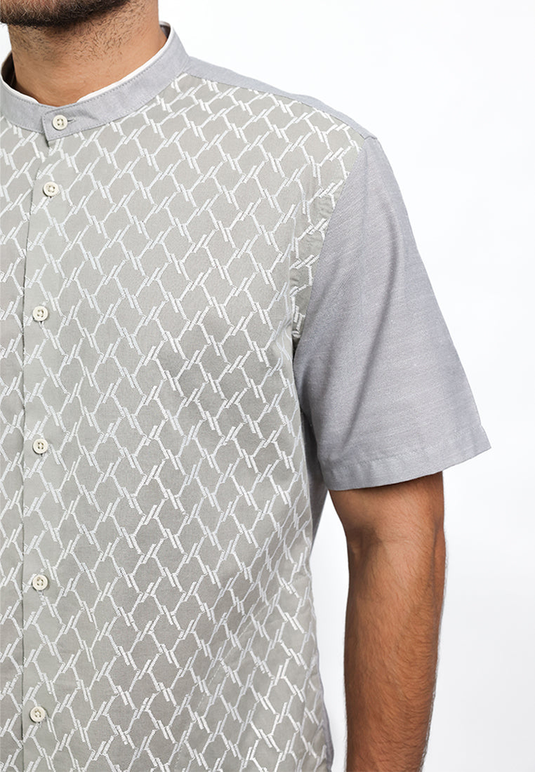 MOC Kemeja Koko Lengan Pendek Pria ANDORA - GREY