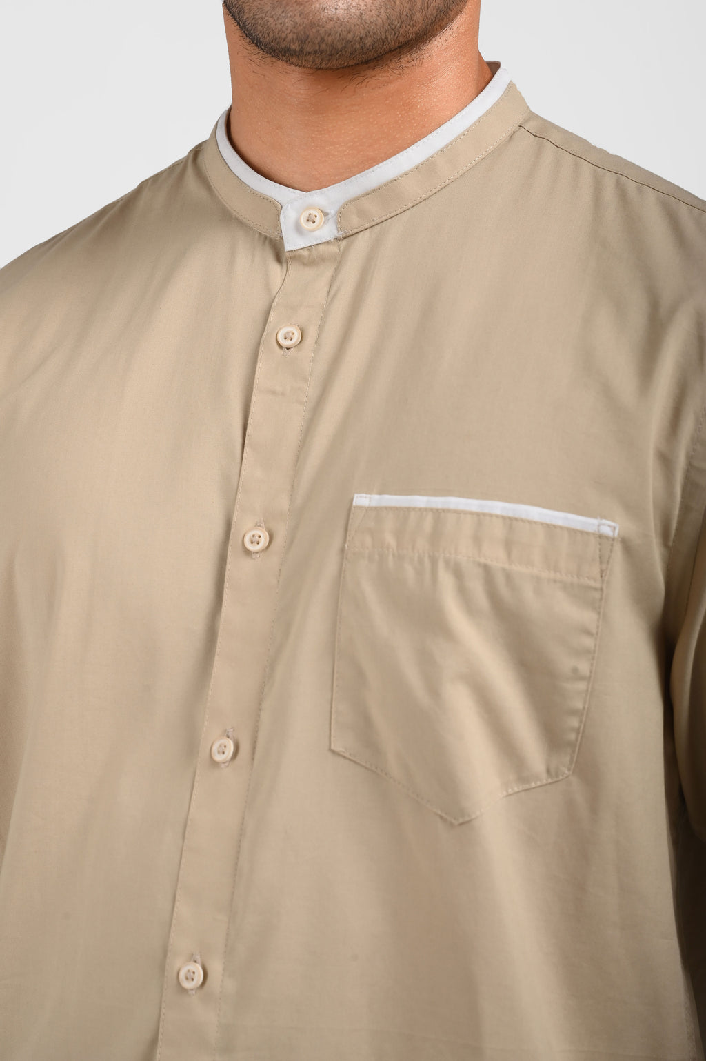 MOC Kemeja Koko Lengan Panjang Pria ALDINO-KHAKI