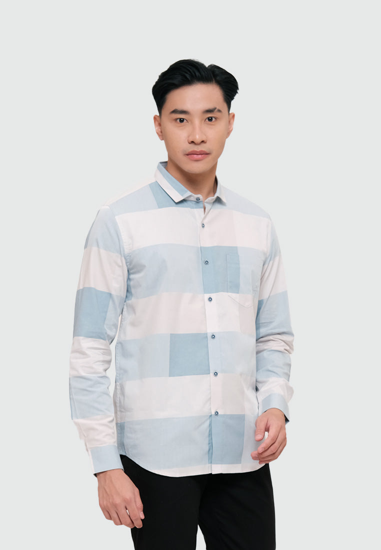 MOC Kemeja Lengan Panjang Pria DELVI-BEIGE