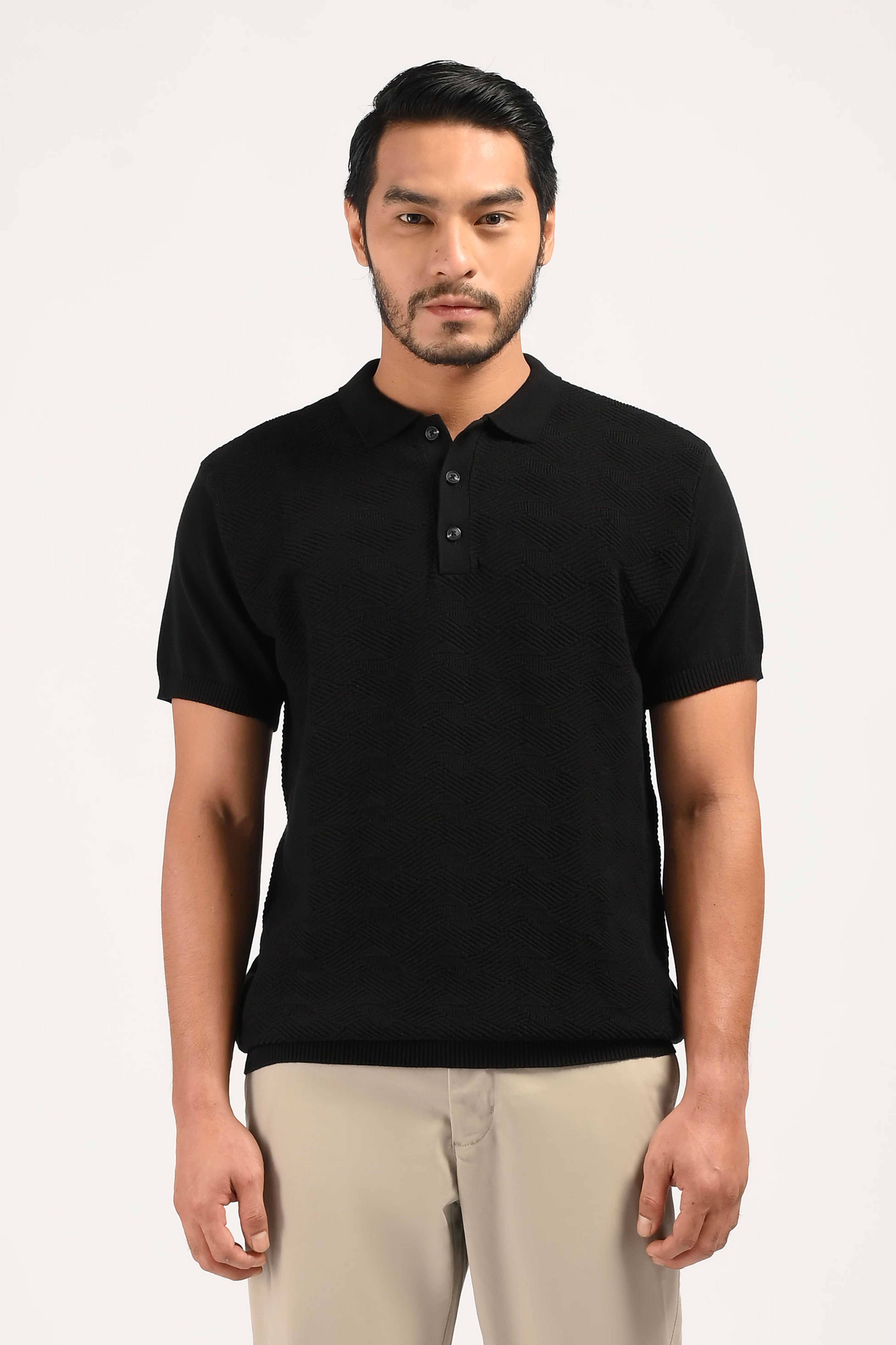 MOC Kaos Polo Lengan Pendek Pria BRUCE-BLACK