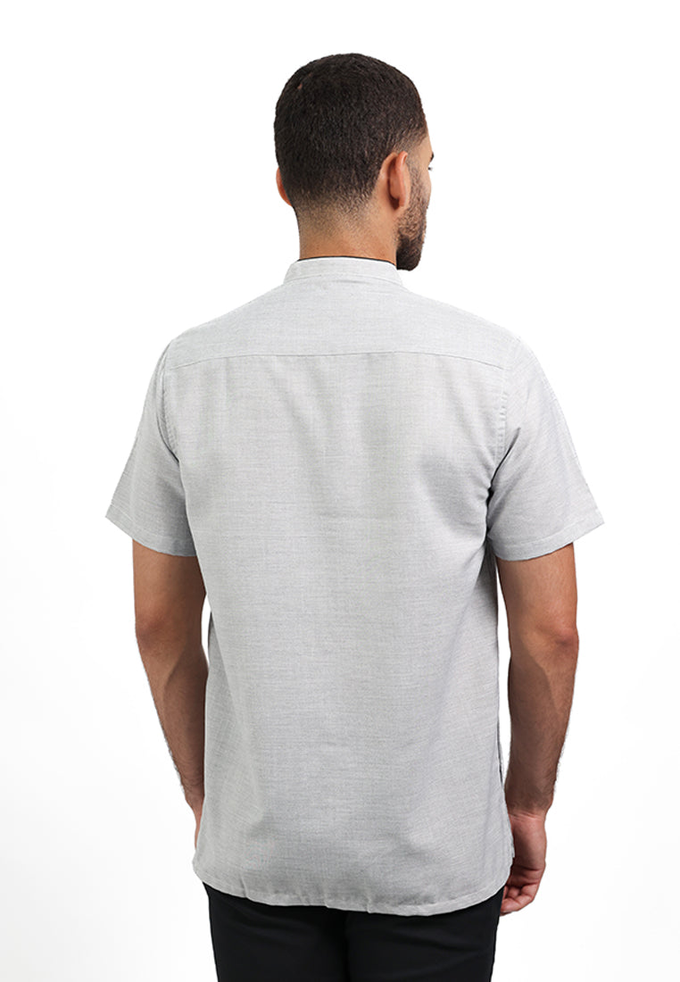 MOC Kemeja Koko Lengan Pendek Pria DIMITRI - GREY