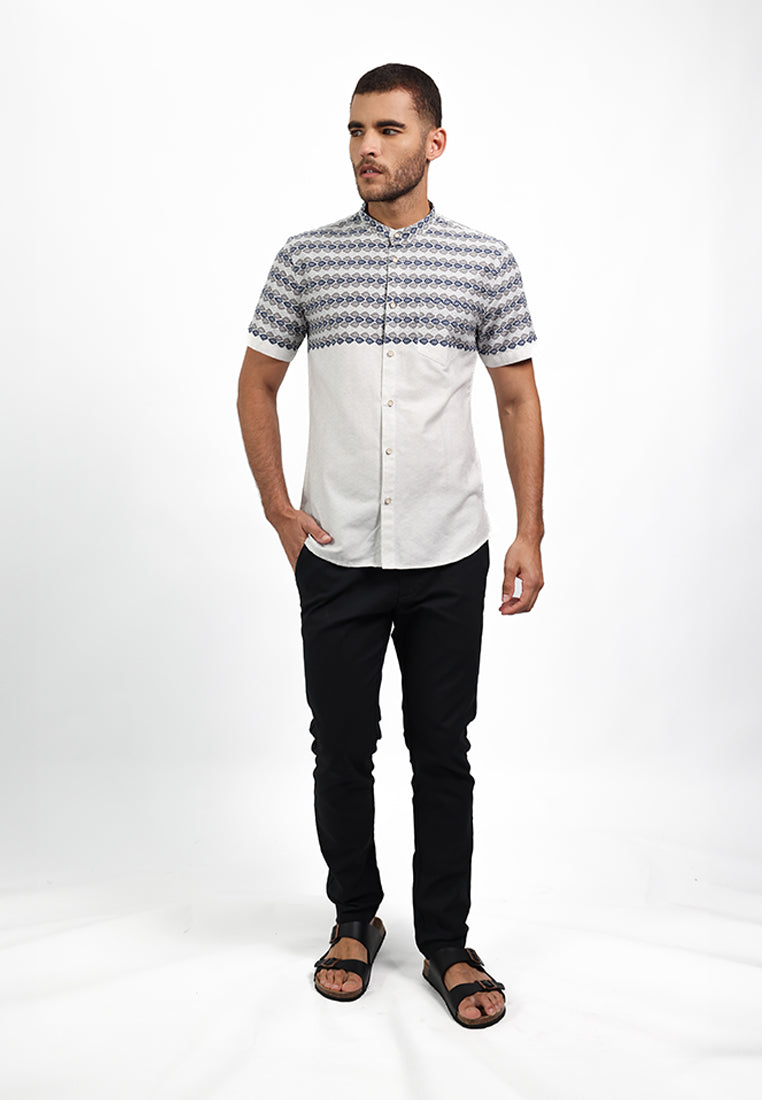 MOC Kemeja Koko Lengan Pendek Pria FAHAD - WHITE