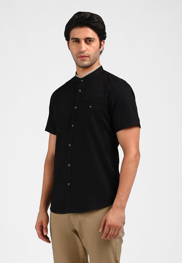 MOC Kemeja Lengan Pendek Pria TAHIRI-BLACK