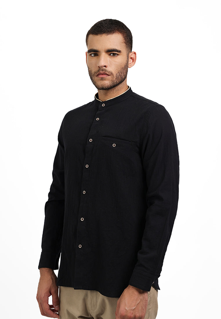 MOC Kemeja Lengan Panjang Pria NURI - BLACK