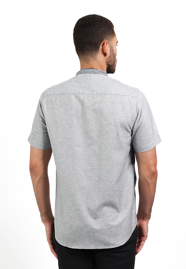 MOC Kemeja Koko Lengan Pendek Pria GIVON - GREY